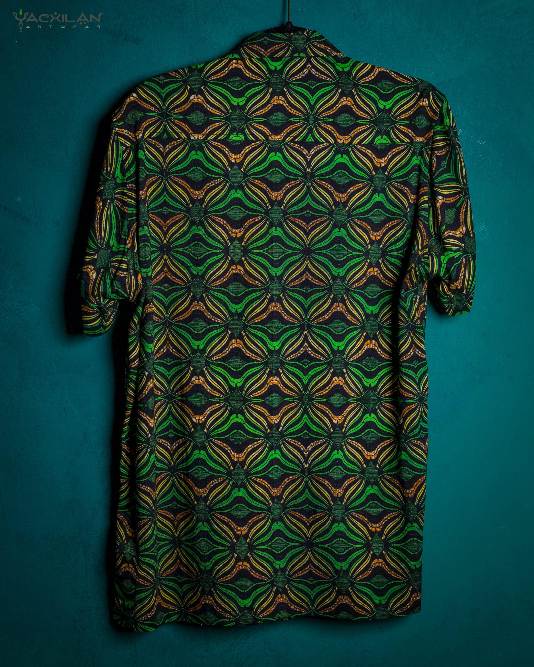 Shirt Men Half Sleeves / Viscose - VEGREEN - Yacxilan Artwear