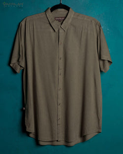 Shirt Men Half Sleeves / Viscose - Screenprint - Sand MAZATECH - Yacxilan Artwear