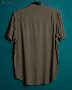 Shirt Men Half Sleeves / Viscose - Screenprint - Sand MAZATECH - Yacxilan Artwear