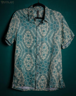 Shirt Men Half Sleeves / Thin Linen- BLUSTAR NEXUS - Yacxilan Artwear