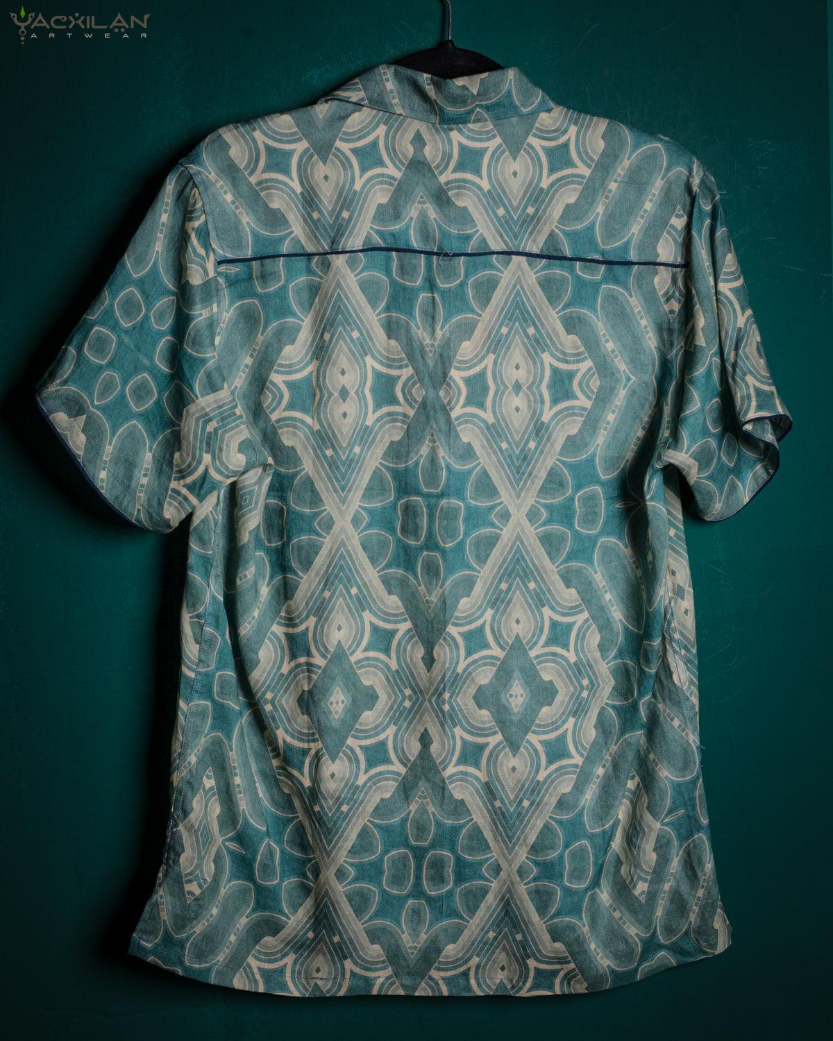 Shirt Men Half Sleeves / Thin Linen- BLUSTAR NEXUS - Yacxilan Artwear