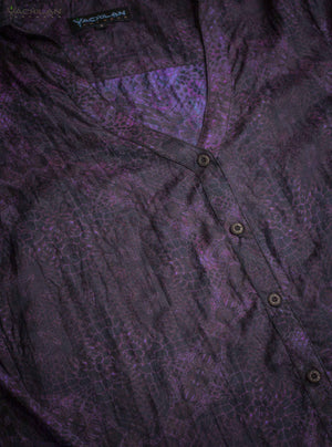 Shirt Woman Long Sleeves / Handwoven Silk - Purple GATOR