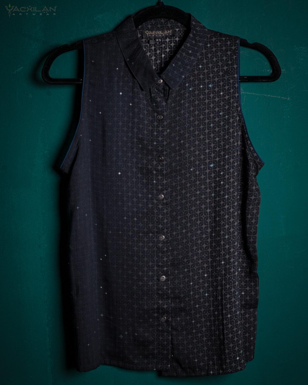 Shirt Woman Sleeveless Buttons / Bamboo Fibers - PING GALAXY - Yacxilan Artwear