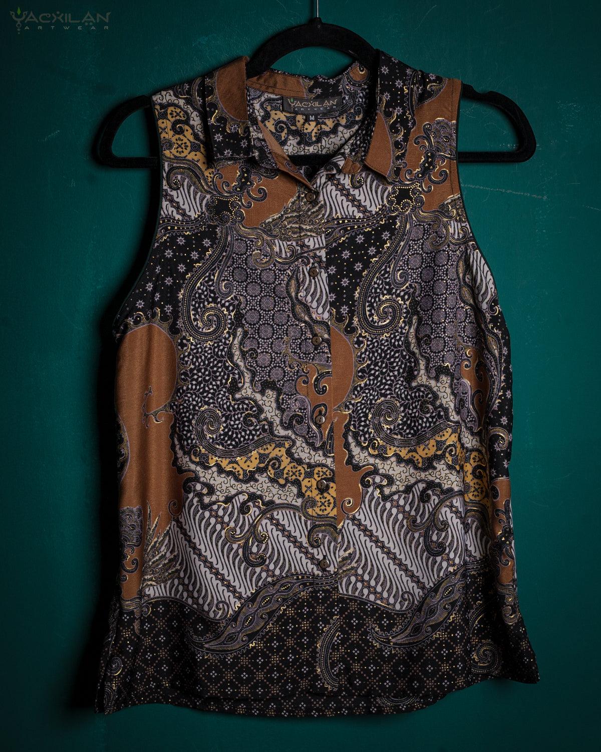 Shirt Woman Sleeveless / Cotton - BATIK Thailatte - Yacxilan Artwear