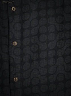 Shirt Men Half Sleeves / Viscose - Grey DOBLE TETRIS - Yacxilan Artwear