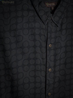 Shirt Men Half Sleeves / Viscose - Grey DOBLE TETRIS - Yacxilan Artwear