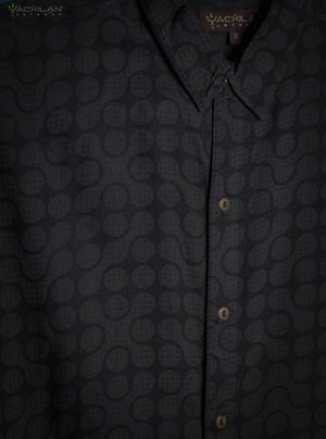 Shirt Men Half Sleeves / Viscose - Grey DOBLE TETRIS