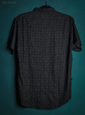 Shirt Men Half Sleeves / Viscose - Grey ORGANIC TETRIS