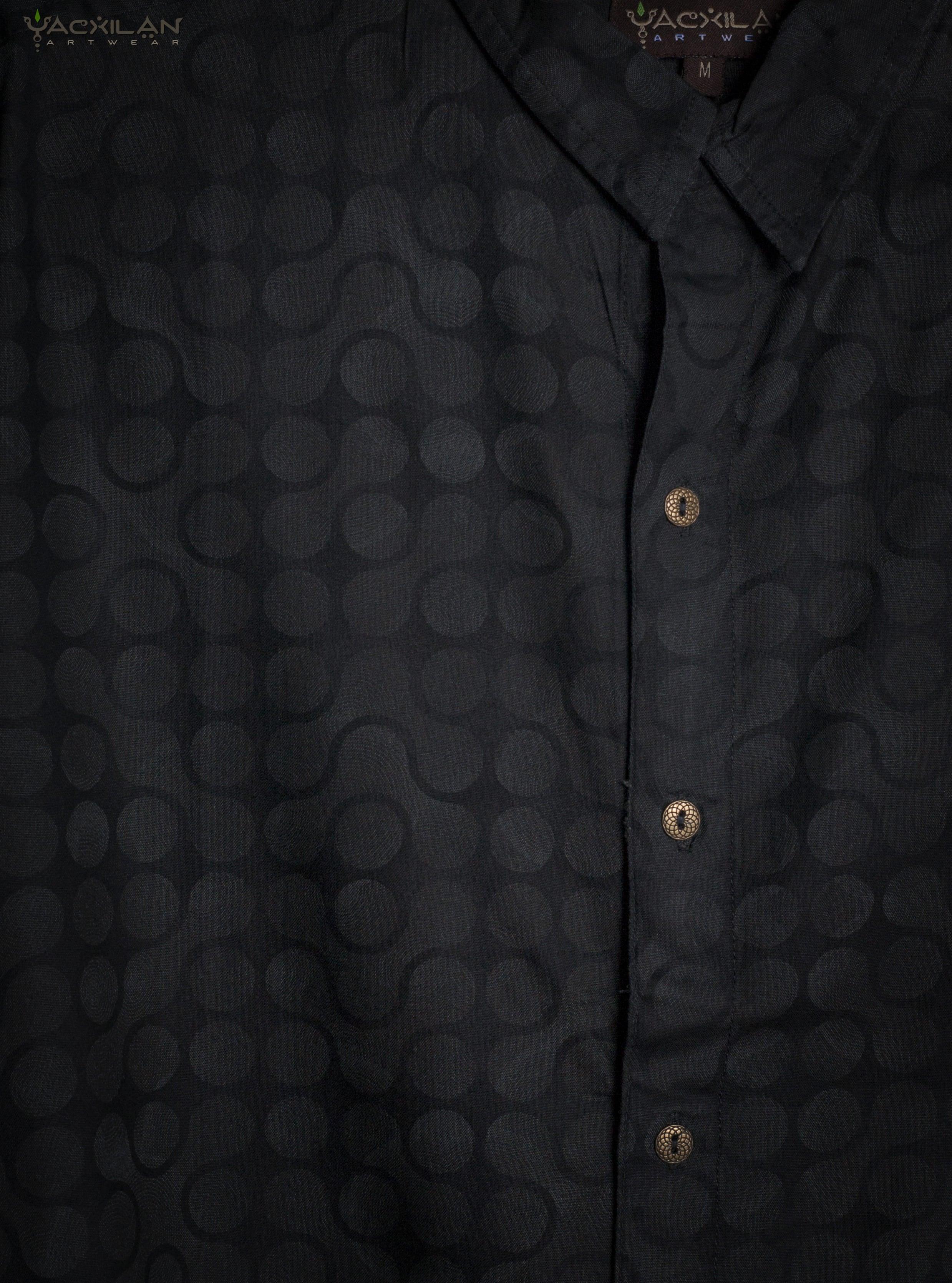 Shirt Men Half Sleeves / Viscose - Grey ORGANIC TETRIS - Yacxilan Artwear