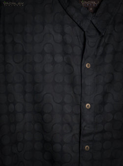 Shirt Men Half Sleeves / Viscose - Grey ORGANIC TETRIS - Yacxilan Artwear