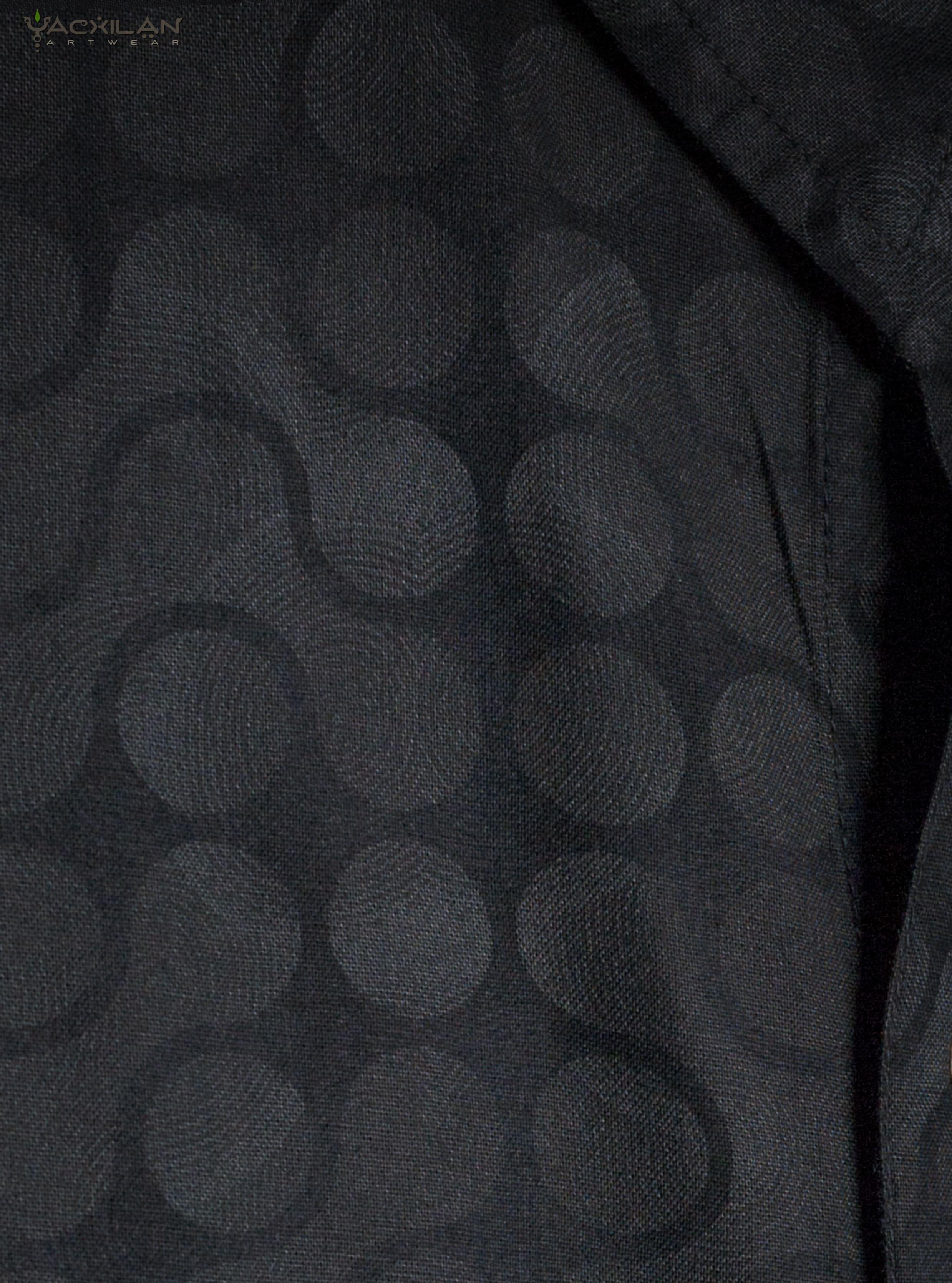 Shirt Men Half Sleeves / Viscose - Grey ORGANIC TETRIS - Yacxilan Artwear