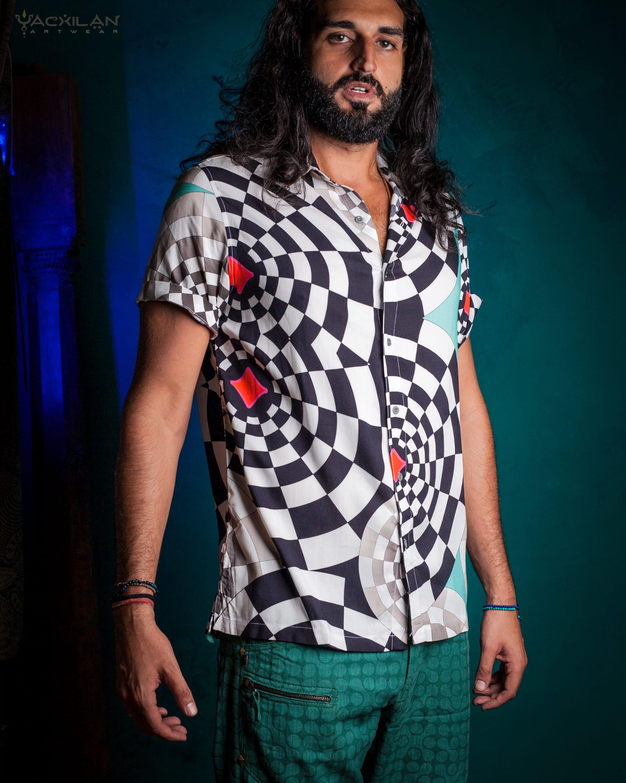 Shirt Men Half Sleeves / Viscose - MATZOKIOW - Yacxilan Artwear