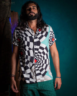 Shirt Men Half Sleeves / Viscose - MATZOKIOW - Yacxilan Artwear