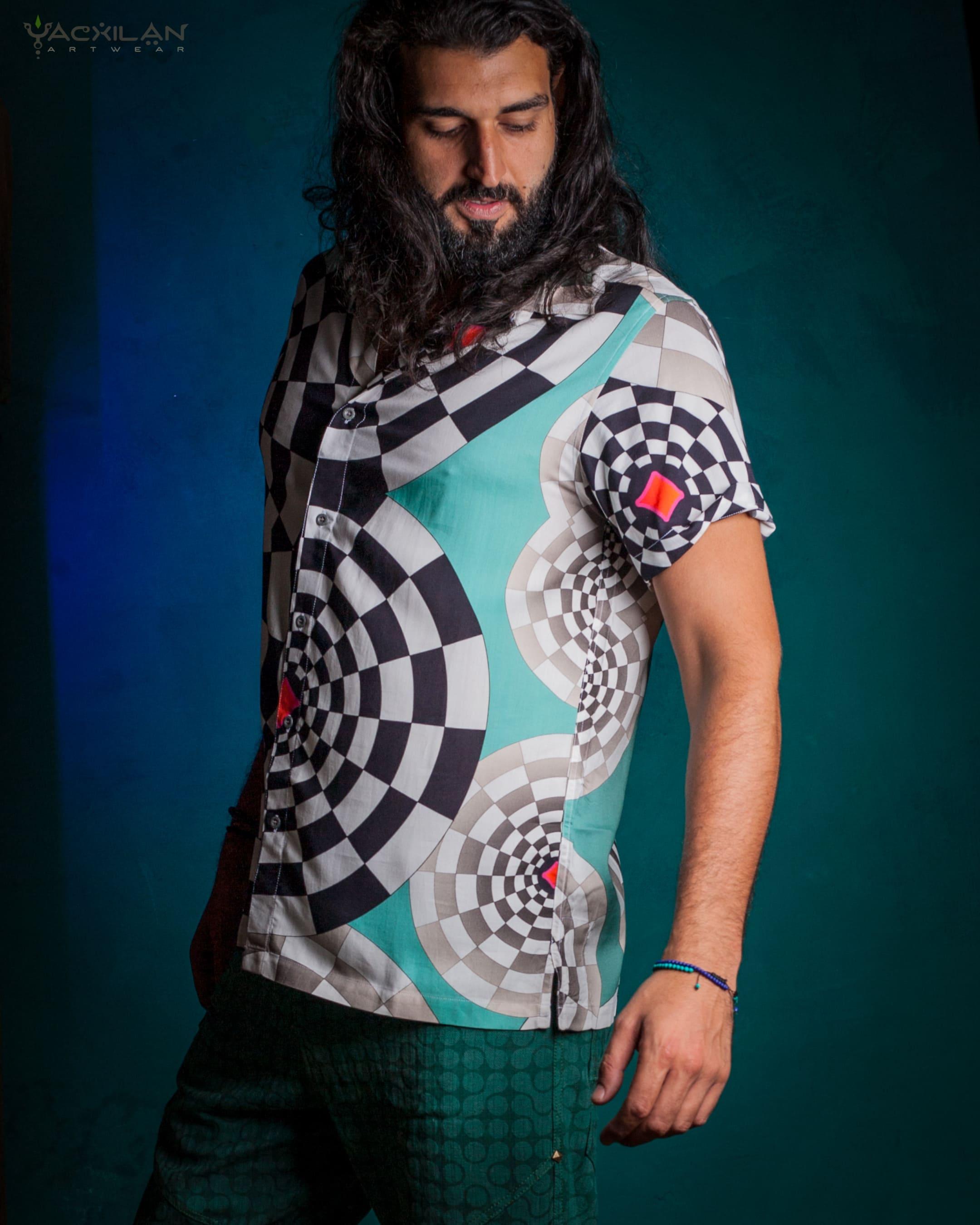 Shirt Men Half Sleeves / Viscose - MATZOKIOW - Yacxilan Artwear