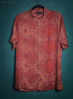 Shirt Men Half Sleeves / Viscose - REDERDELIKS Small - Yacxilan Artwear