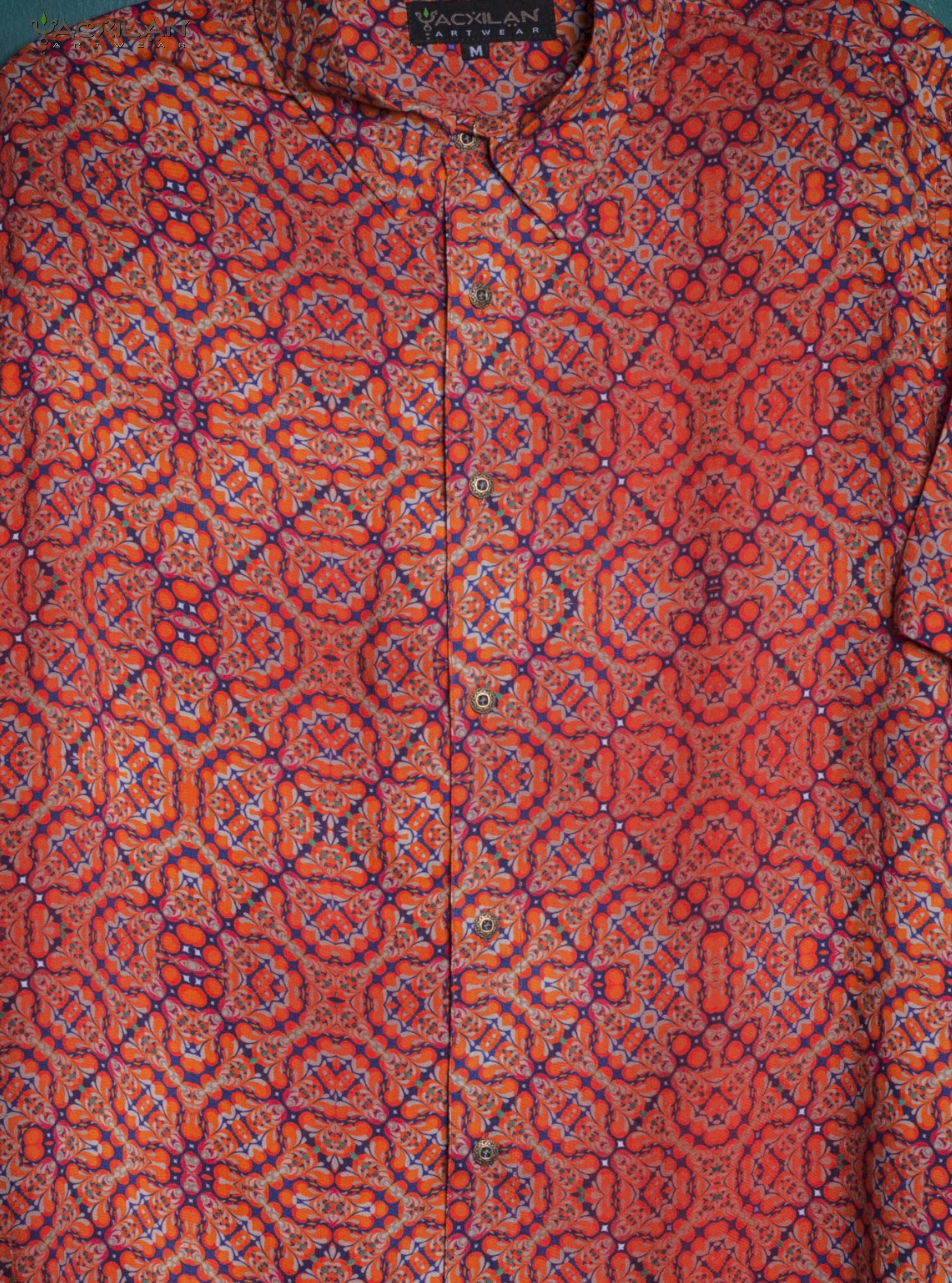 Shirt Men Half Sleeves / Viscose - REDERDELIKS Small Yacxilan Artwear