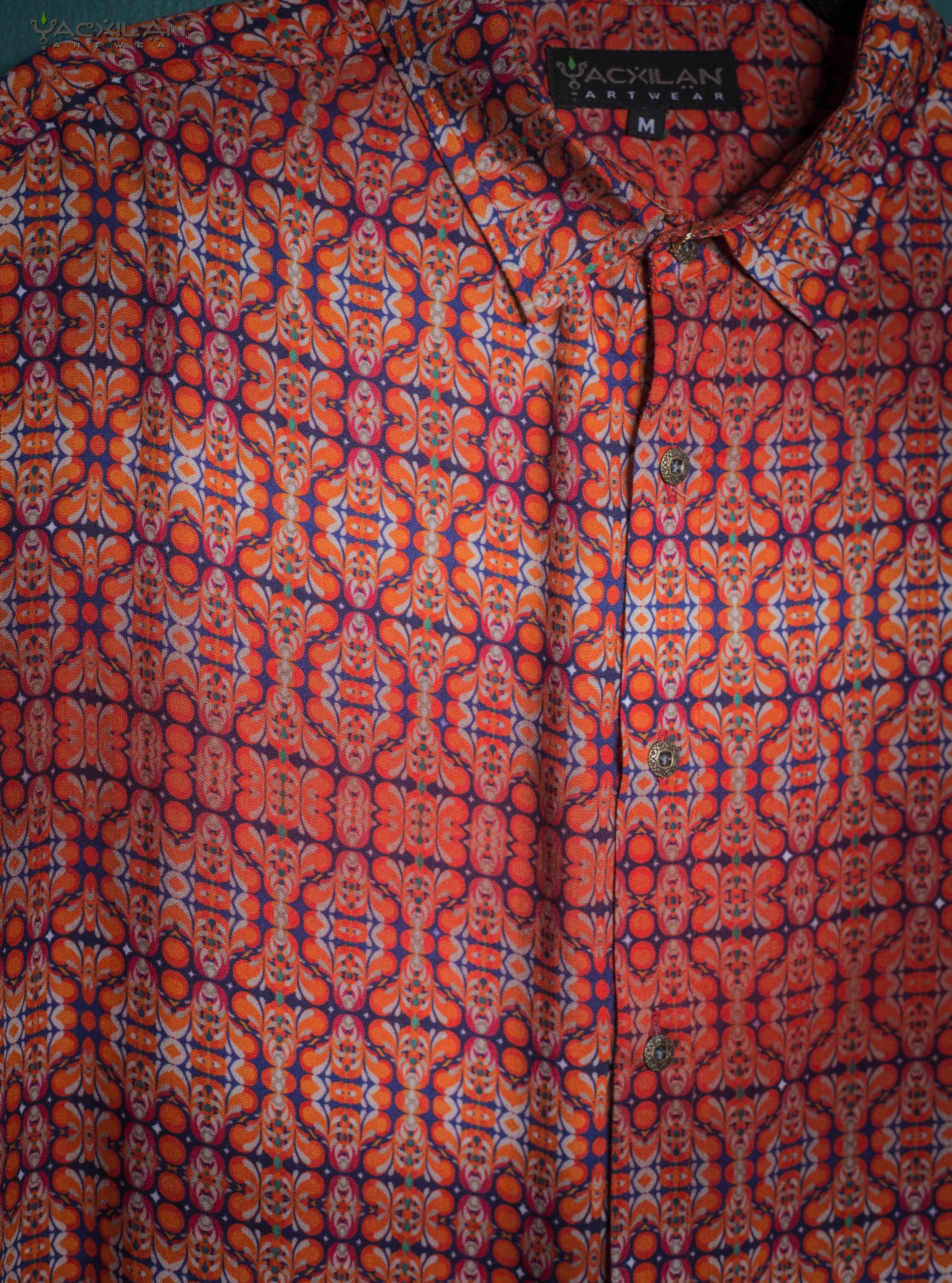 Shirt Men Half Sleeves / Viscose - REDER Small - Yacxilan Artwear