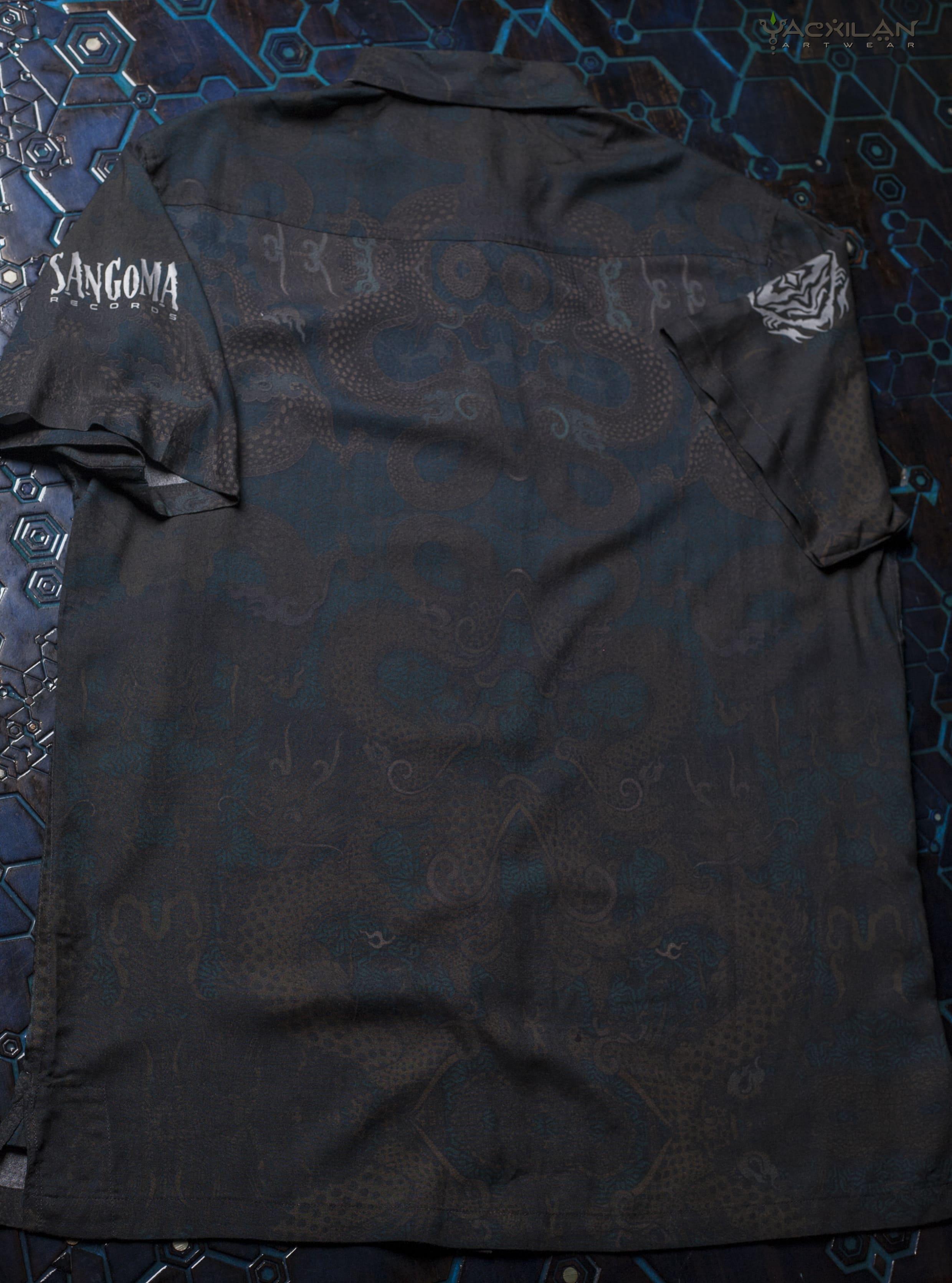 Shirt Men Half Sleeves / Viscose - SANGOMA DRAGONS - Yacxilan Artwear