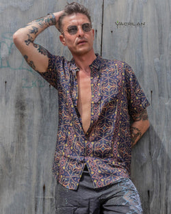 Shirt Men Half Sleeves / Bamboo - AYAWASKA Yacxilan Artwear