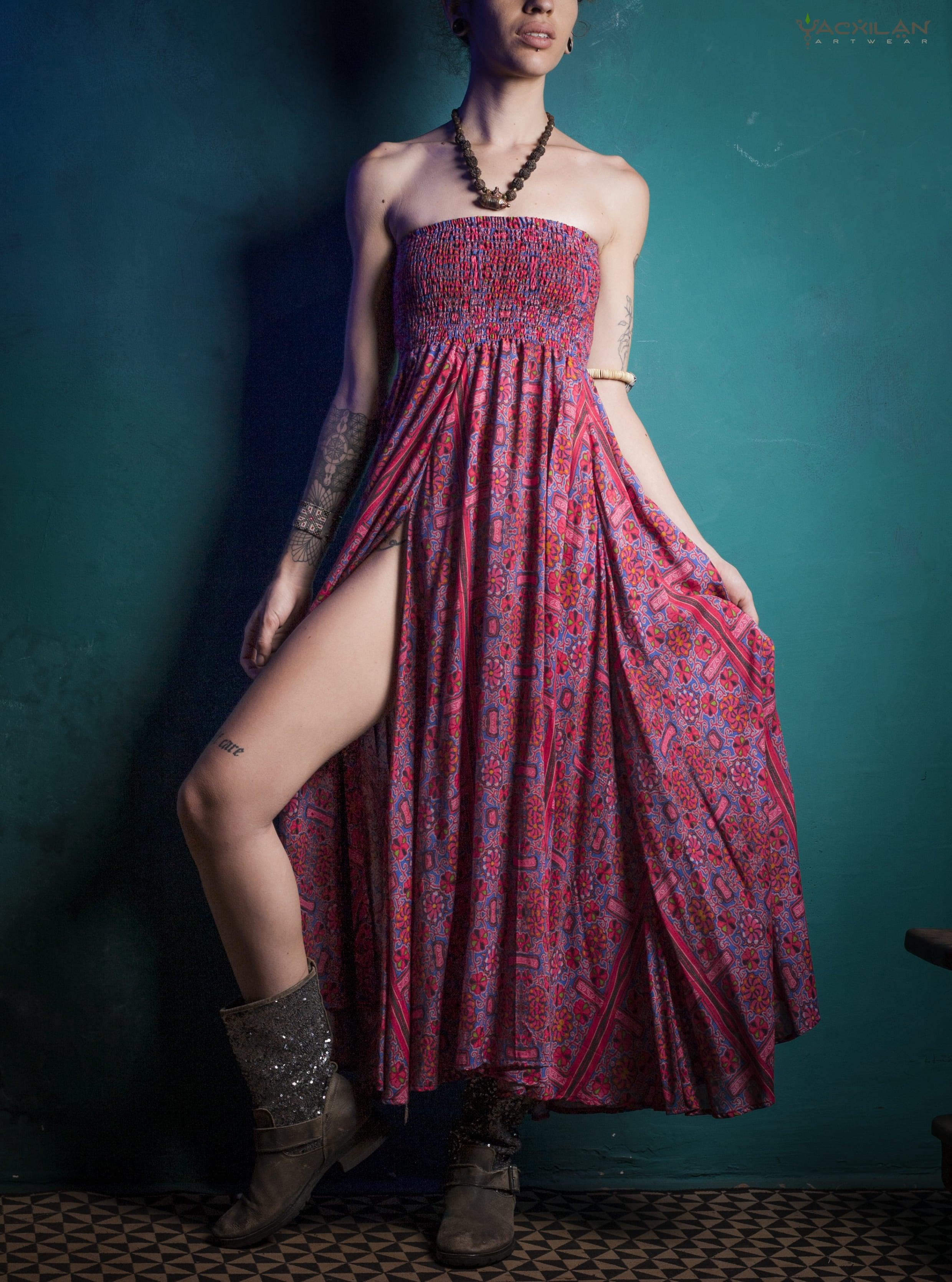 Gipsy Long Skirt / Bamboo - PANAMA CANAL - Yacxilan Artwear