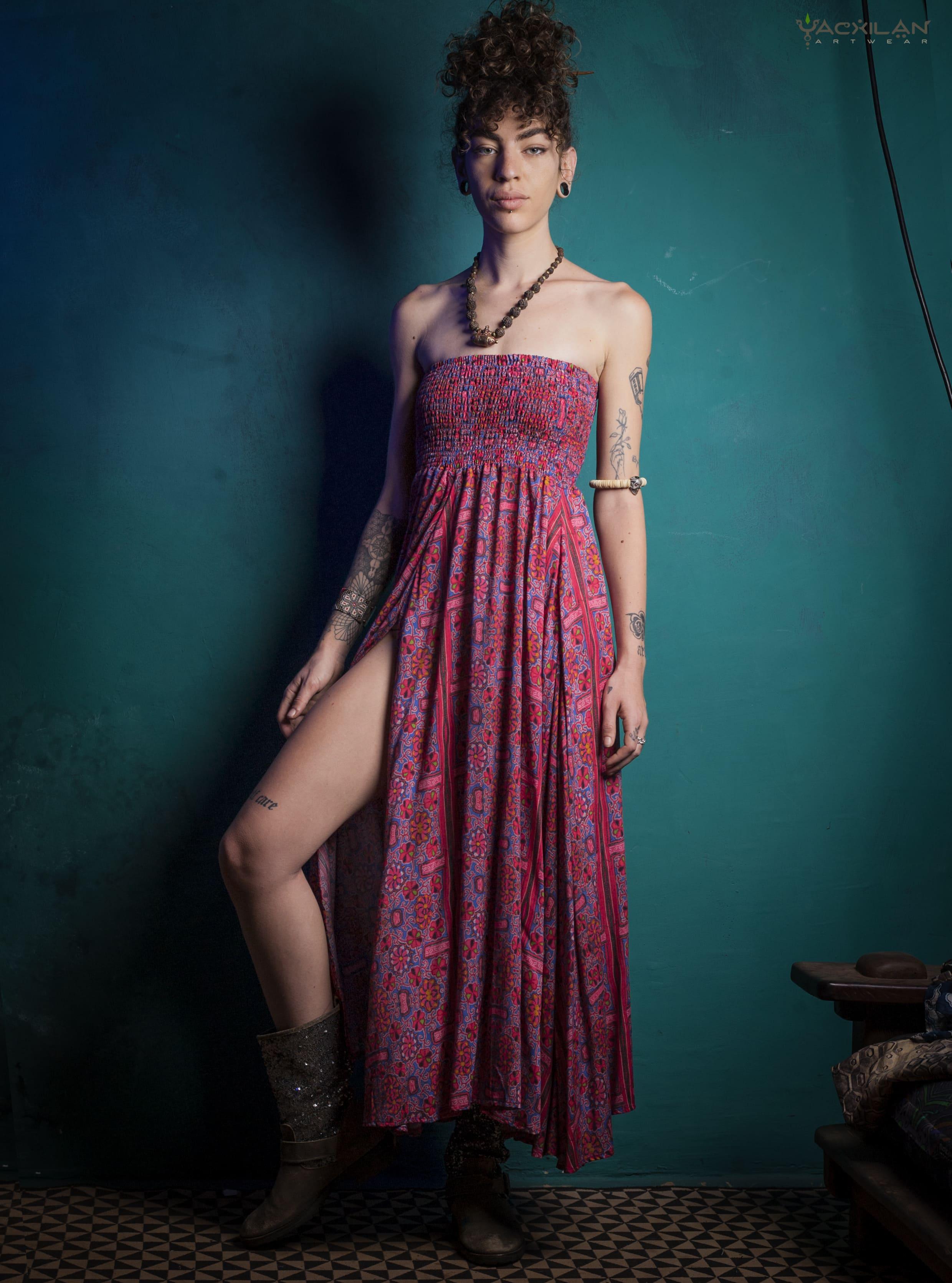 Gipsy Long Skirt / Bamboo - PANAMA CANAL - Yacxilan Artwear