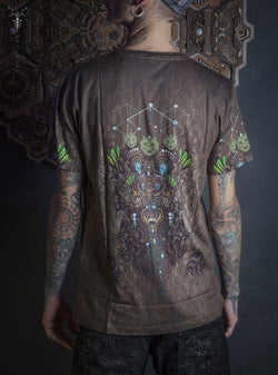 T-Shirt Men / Cotton Bamboo All over Digital Print - BHAIRAV HEX Yacxilan Artwear