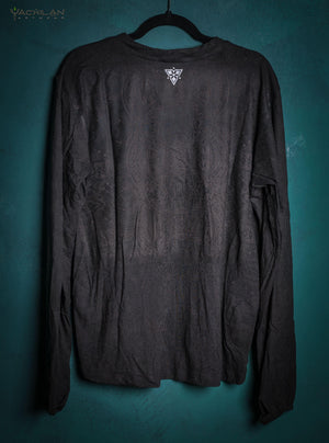 T-Shirt Men Longsleeve / Bamboo Veg Dye and Print Charcoal - RETRO FUTURE