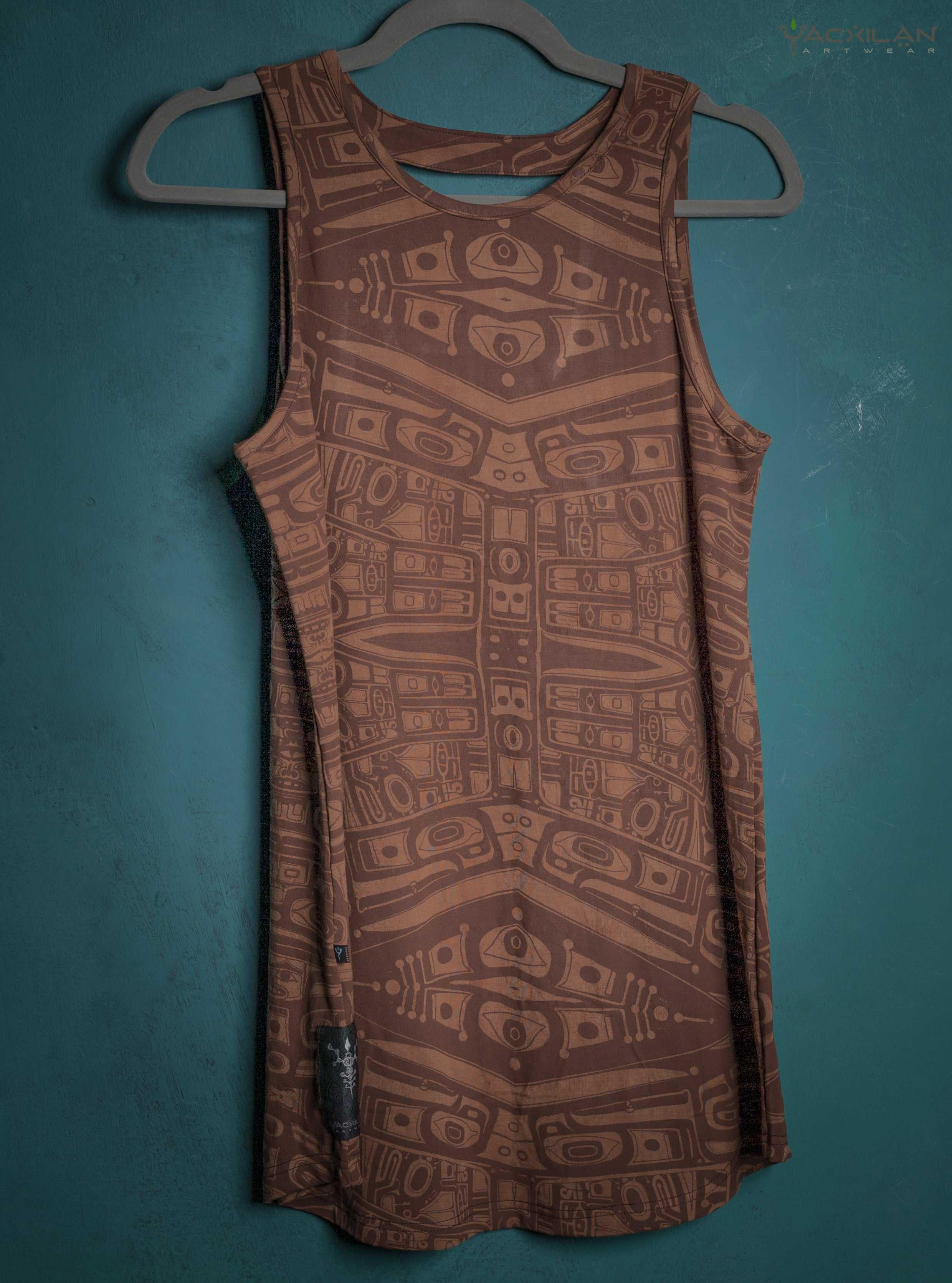 Tankdress Woman / Bamboo Veg Print - Earth TINGLIT - Yacxilan Artwear