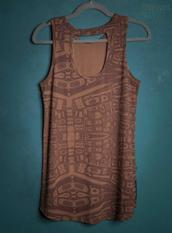 Tankdress Woman / Bamboo Veg Print - Earth TINGLIT - Yacxilan Artwear