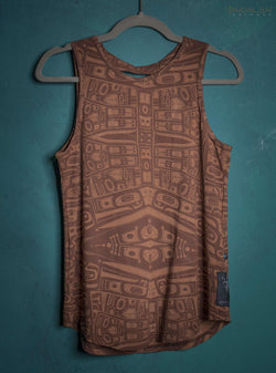 Tank Top Woman / Bamboo Veg Print - Earth TINGLIT - Yacxilan Artwear