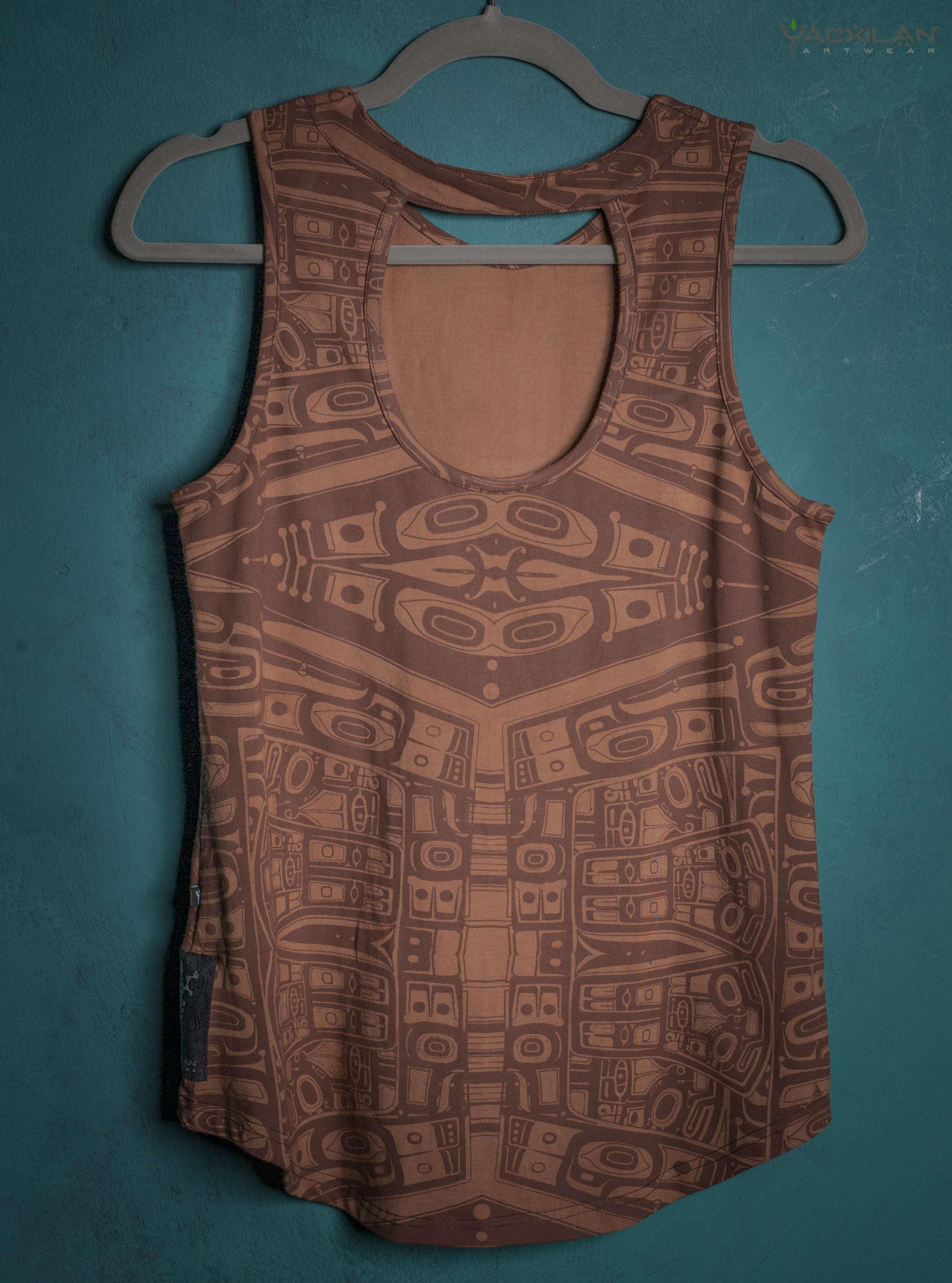 Tank Top Woman / Bamboo Veg Print - Earth TINGLIT - Yacxilan Artwear