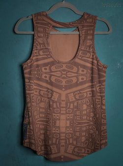 Tank Top Woman / Bamboo Veg Print - Earth TINGLIT - Yacxilan Artwear