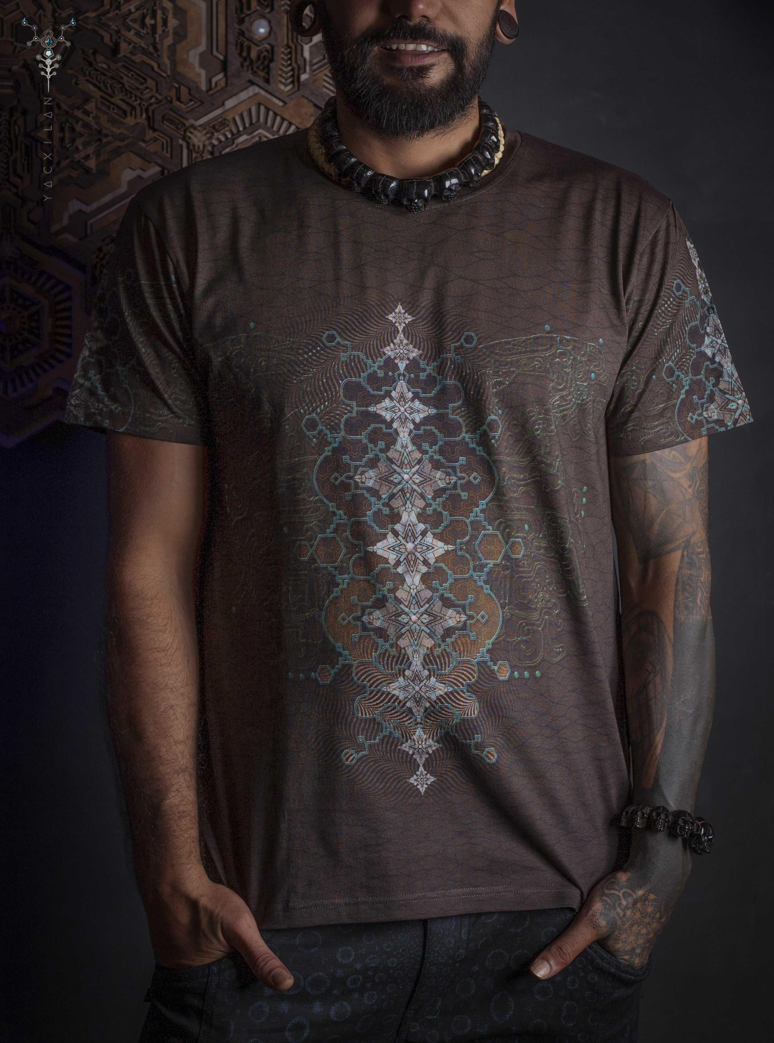 T-Shirt Men / Cotton Bamboo All over Digital Print - THUNDERSPINE Yacxilan Artwear