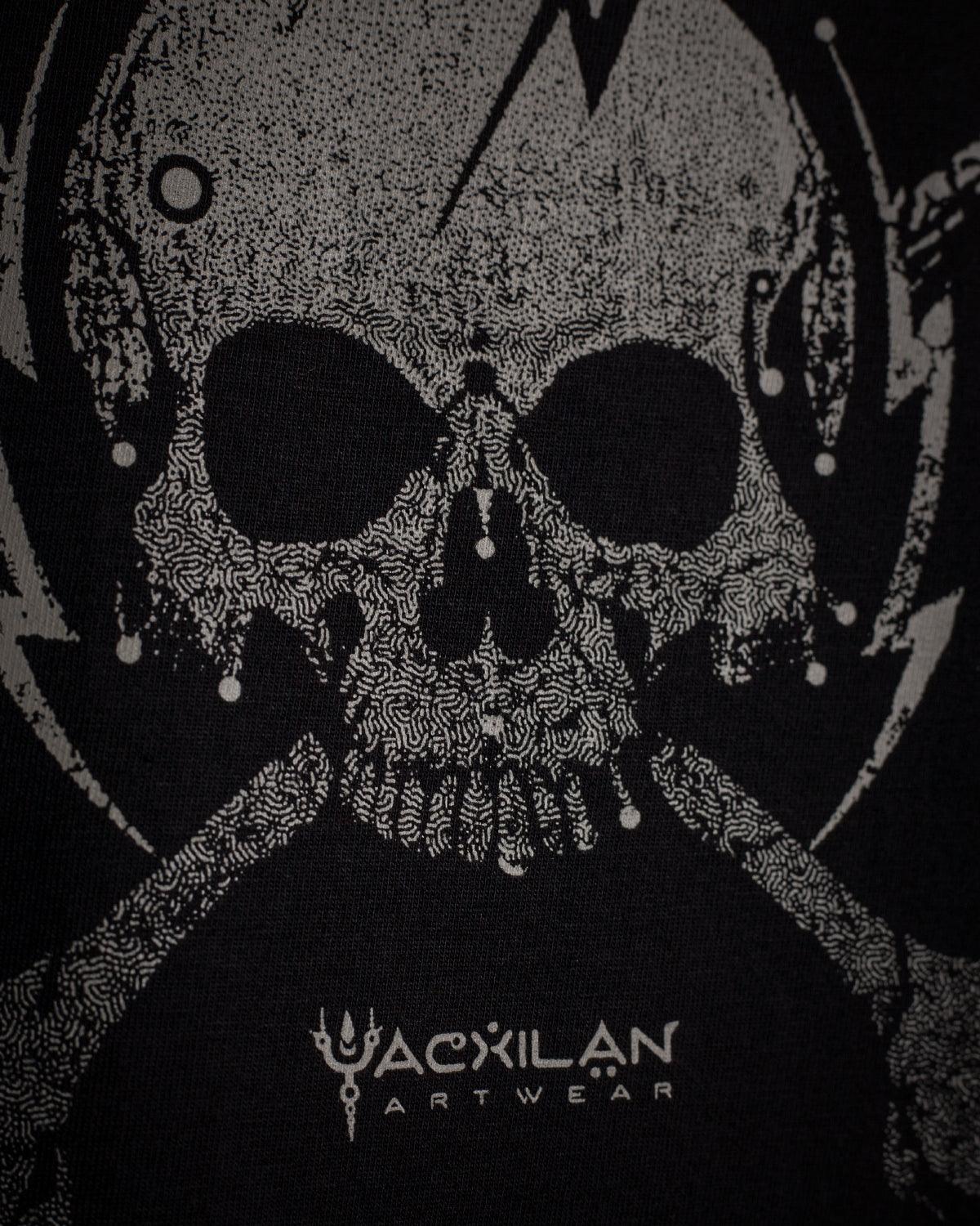 T-Shirt Men / Cotton 160gsm Screenprint - Black PIRATE - Yacxilan Artwear