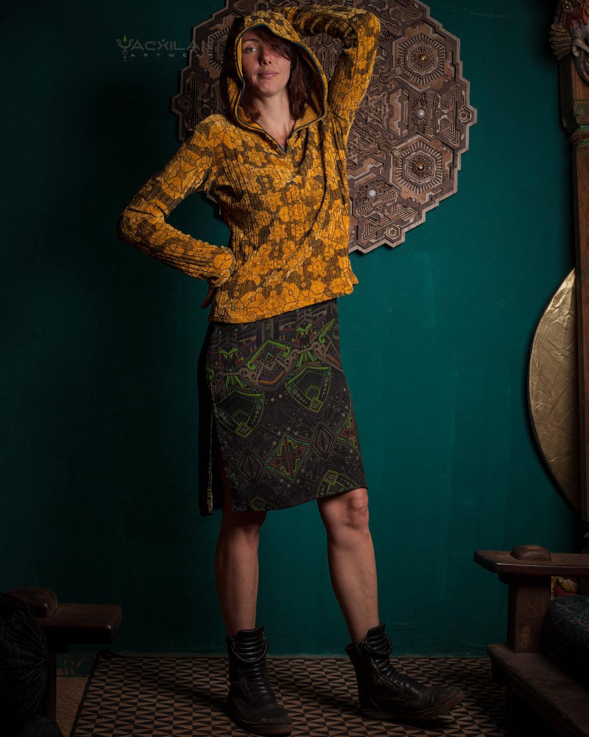 Sweater Fit Hoodie Woman / Koala Knits - Safran SHAMANKA - Yacxilan Artwear