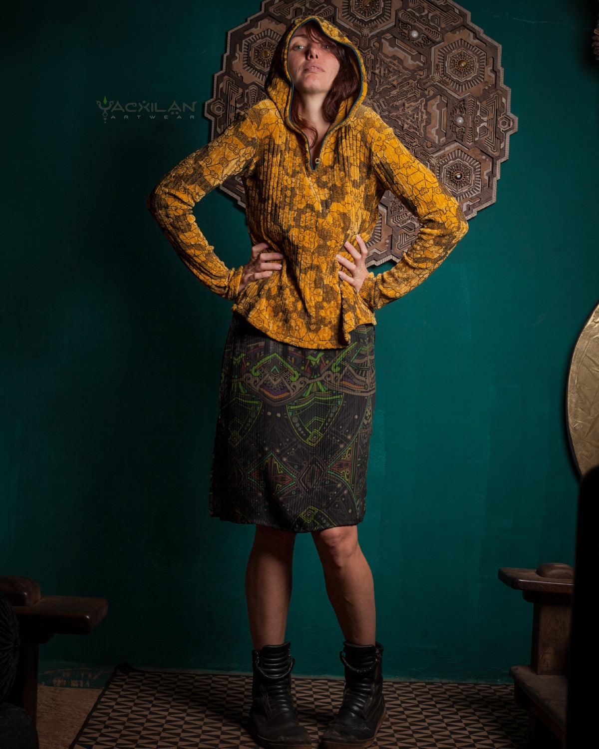 Sweater Fit Hoodie Woman / Koala Knits - Safran SHAMANKA - Yacxilan Artwear