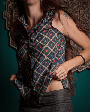 Shirt Woman Sleeveless Buttons / Bamboo Fibers - GURUCCI